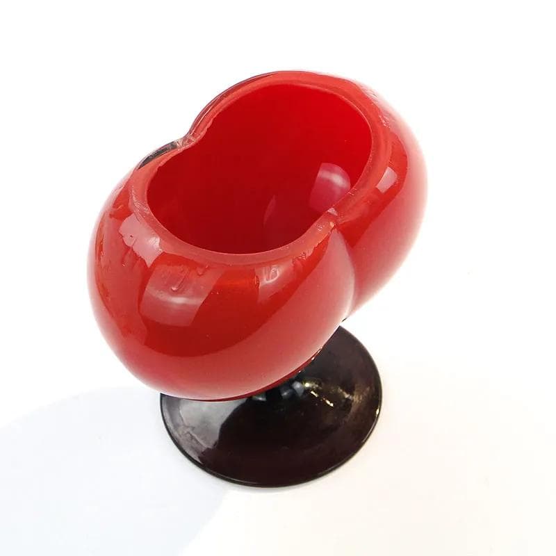 Vase, heart, red and black glass, Czechoslovakia, 1950s. - 393303