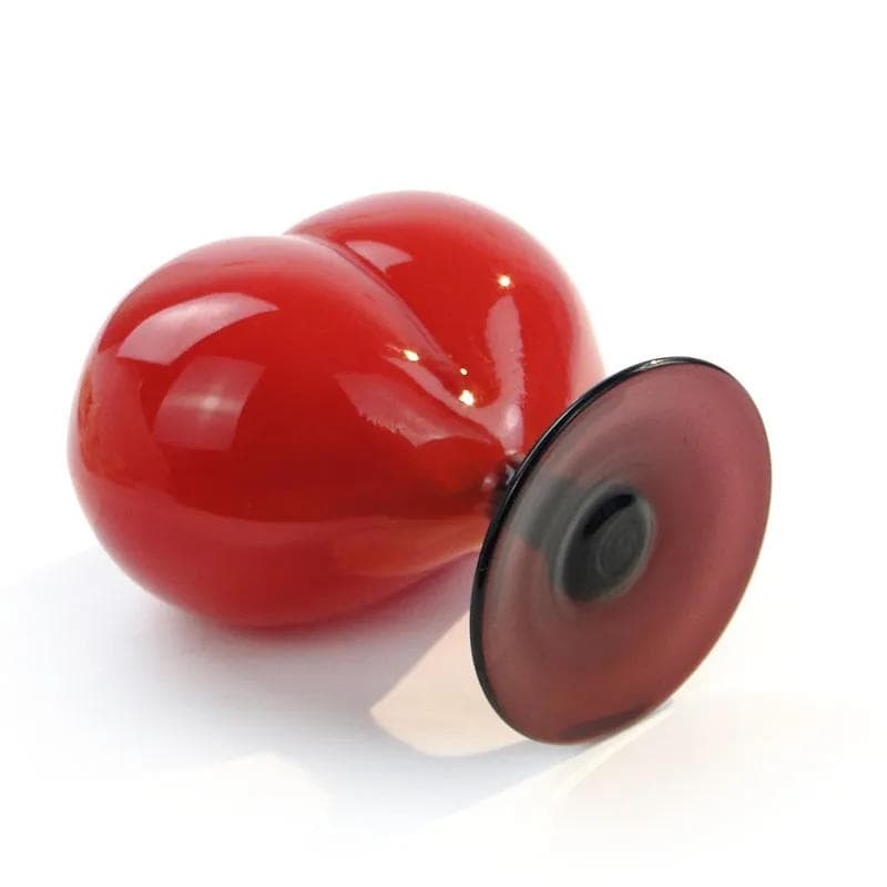 Vase, heart, red and black glass, Czechoslovakia, 1950s. - 393305