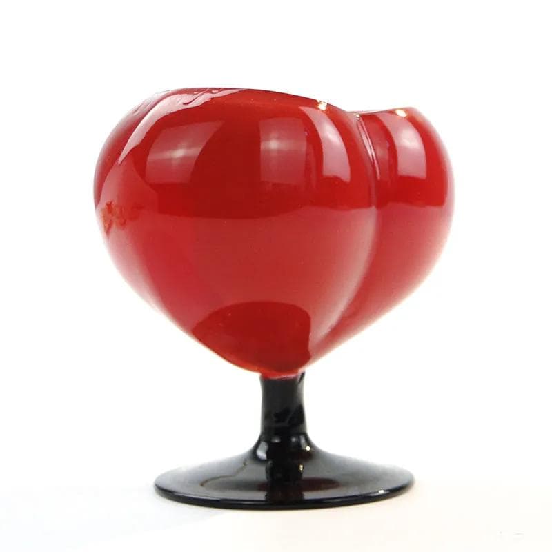 Vase, heart, red and black glass, Czechoslovakia, 1950s. - 393302
