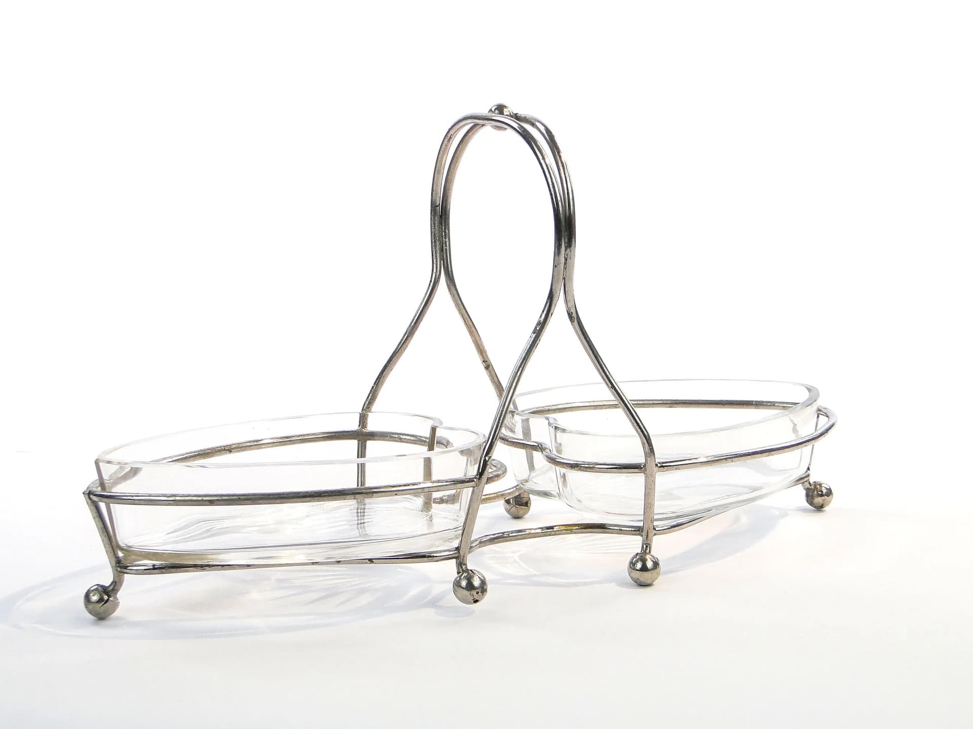 Decorative centerpiece, Hearts, silver, metal, glass, Austria, 1920s. - 393307