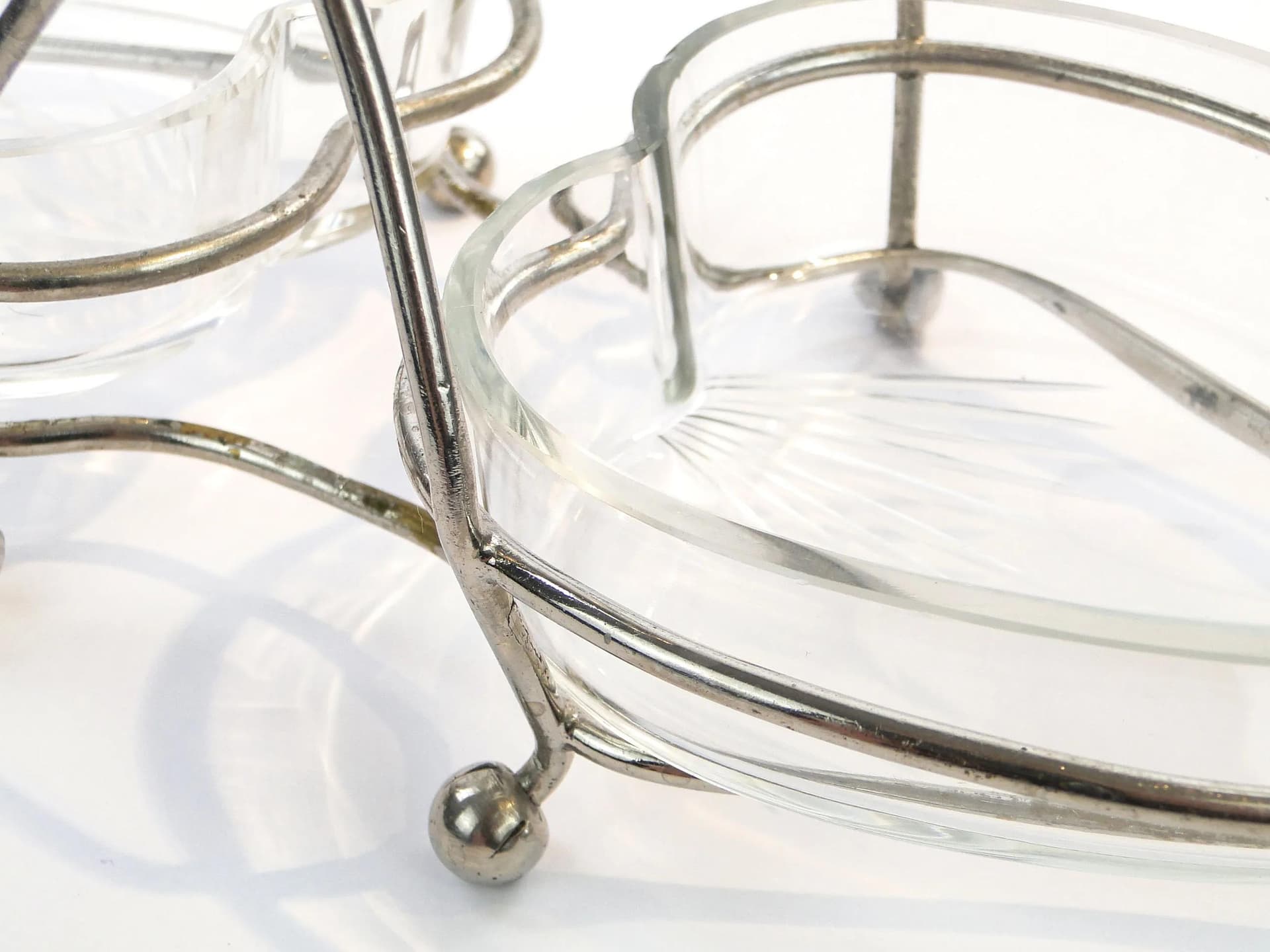 Decorative centerpiece, Hearts, silver, metal, glass, Austria, 1920s. - 393311