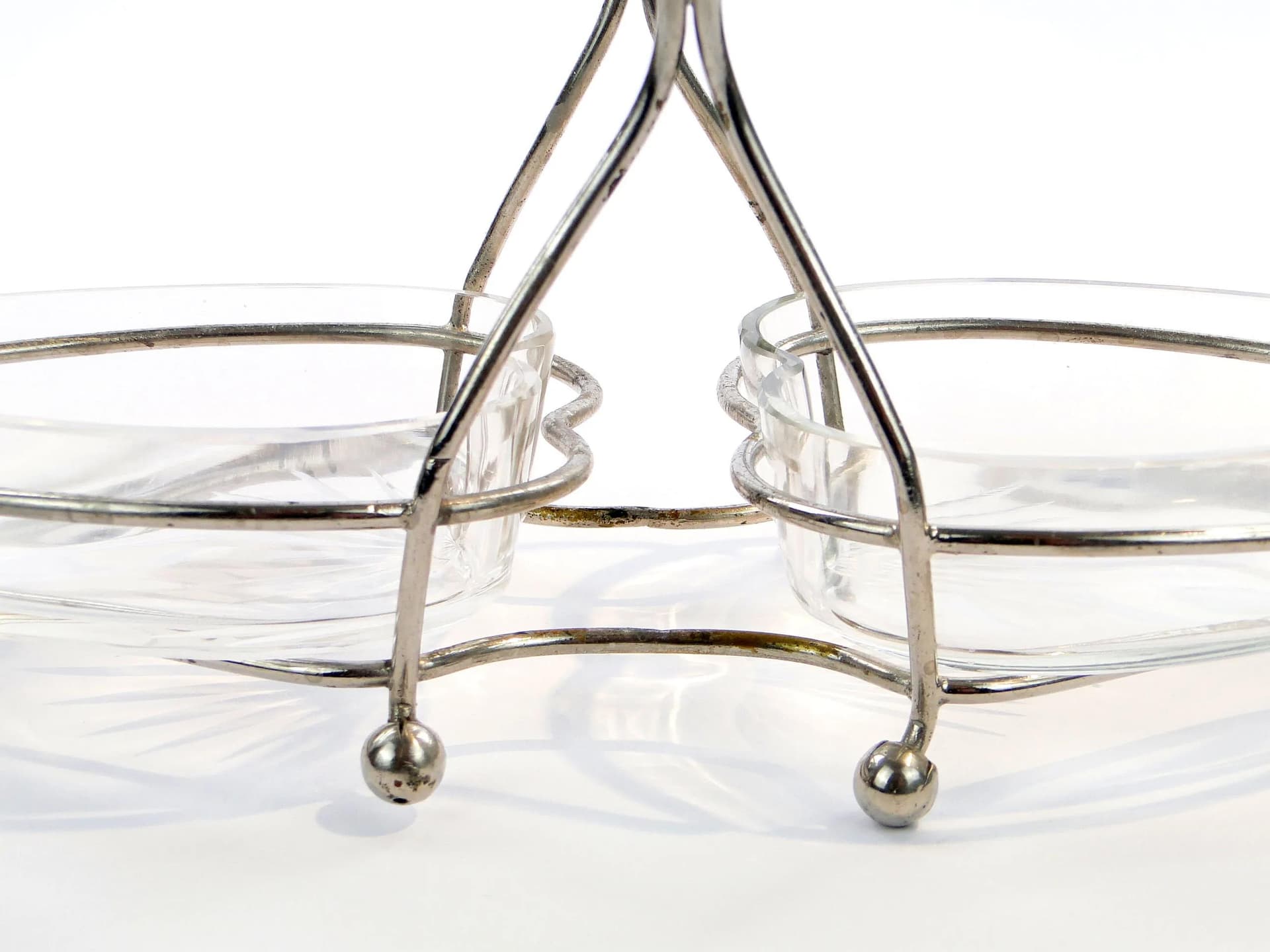 Decorative centerpiece, Hearts, silver, metal, glass, Austria, 1920s. - 393310