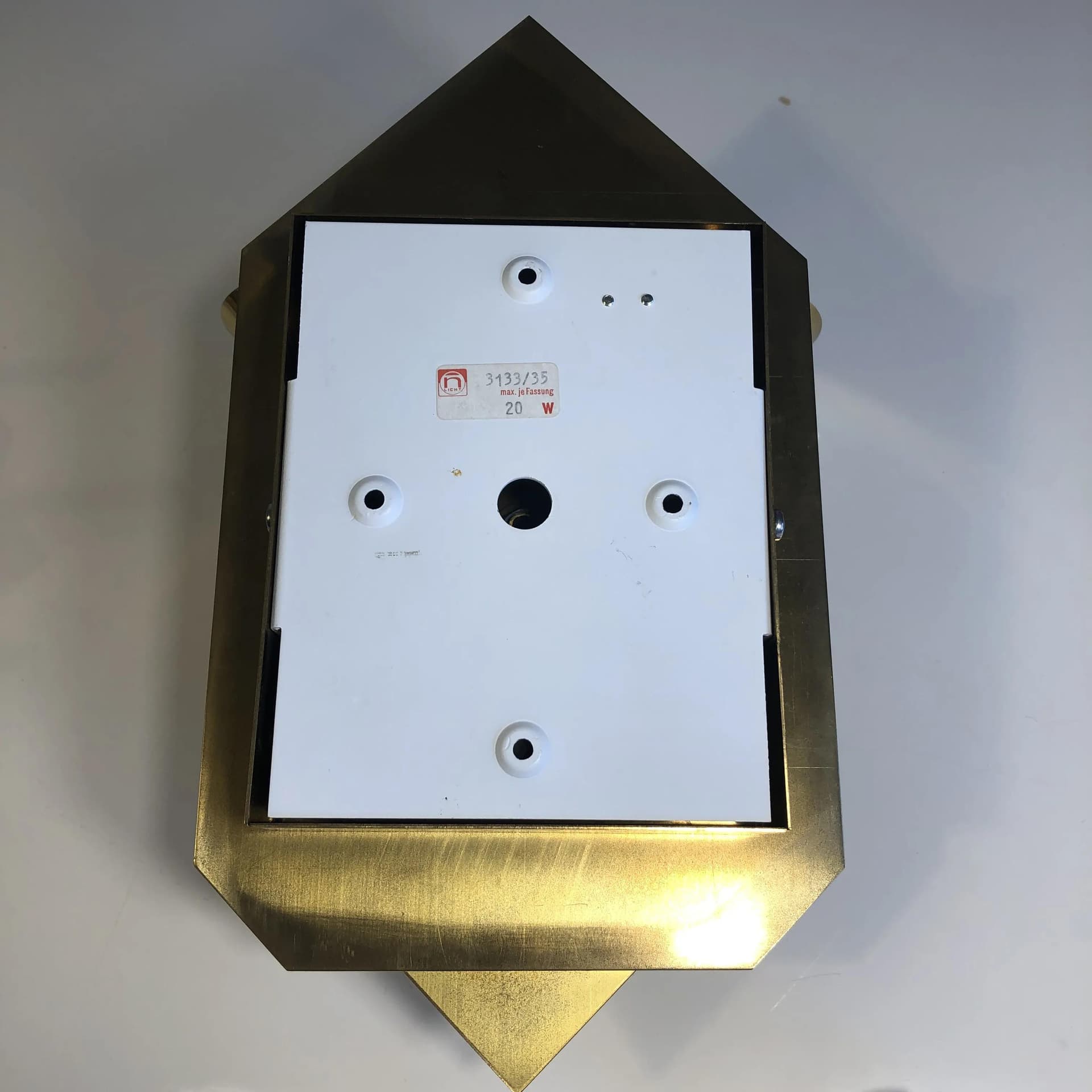 Pair of wall sconces Art Deco, golden brass, N-Leuchten, Germany, 1980s. - 28812