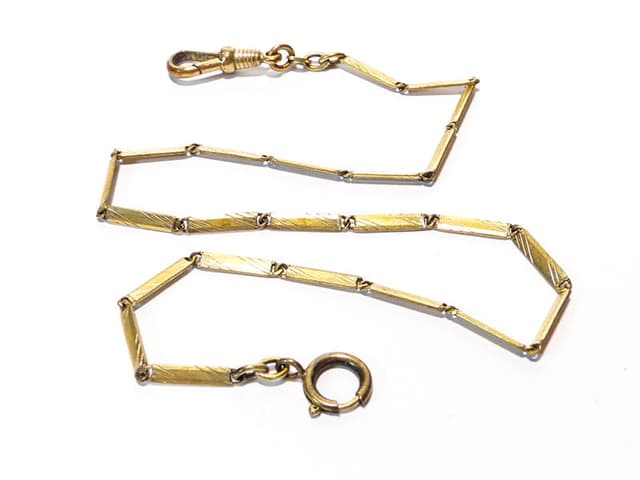 Pocket Watch Chain, gilded brass gold, Austria, 19th century - DIMENSION