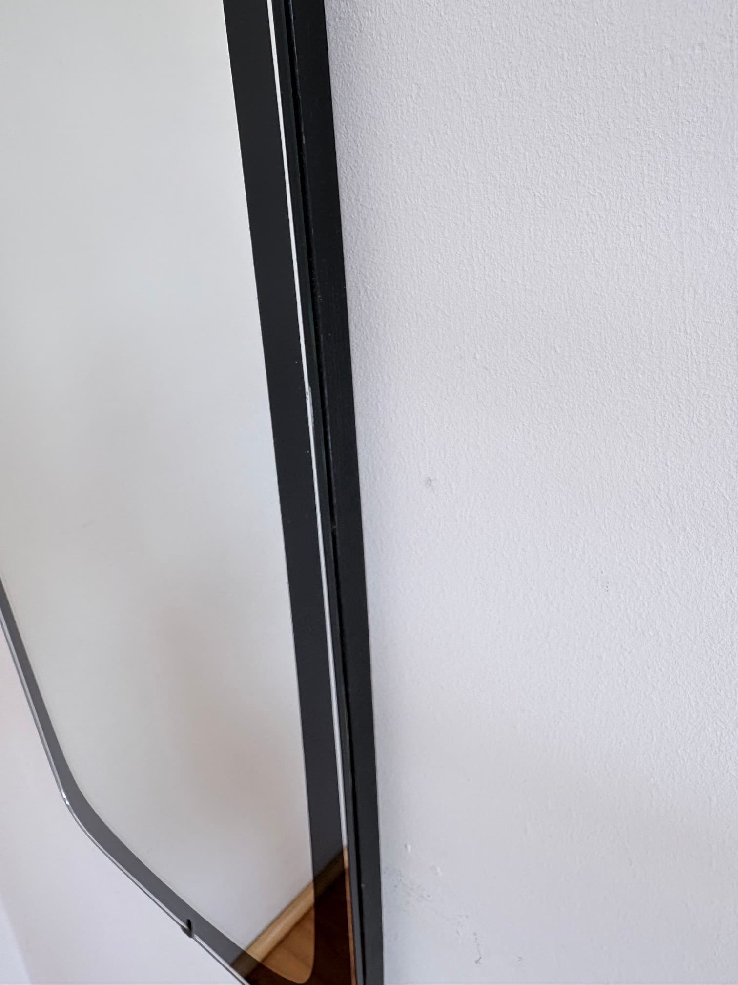 Wall Mirror Rockabilly, clear crystal, black frame, Germany, 1960s. - 393402