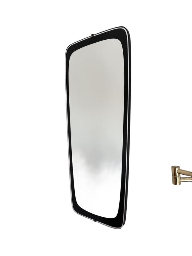 Wall Mirror Rockabilly, clear crystal, black frame, Germany, 1960s. - DIMENSION