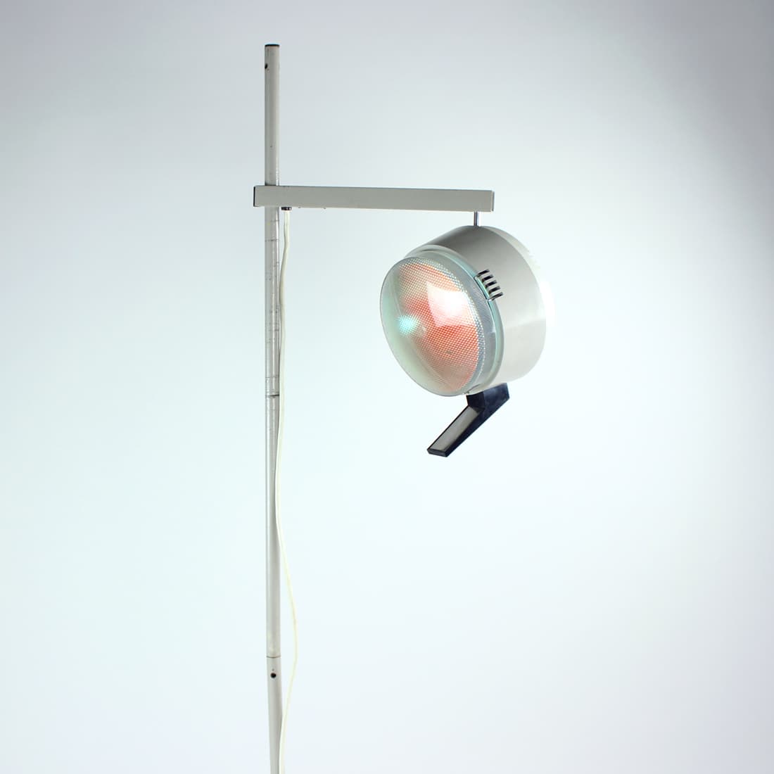 Lampa podłogowa lekarska, szary, stal, Czechosłowacja, lata 50. - 393493