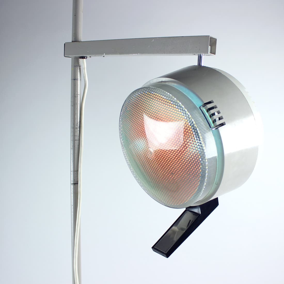Lampa podłogowa lekarska, szary, stal, Czechosłowacja, lata 50. - 393496