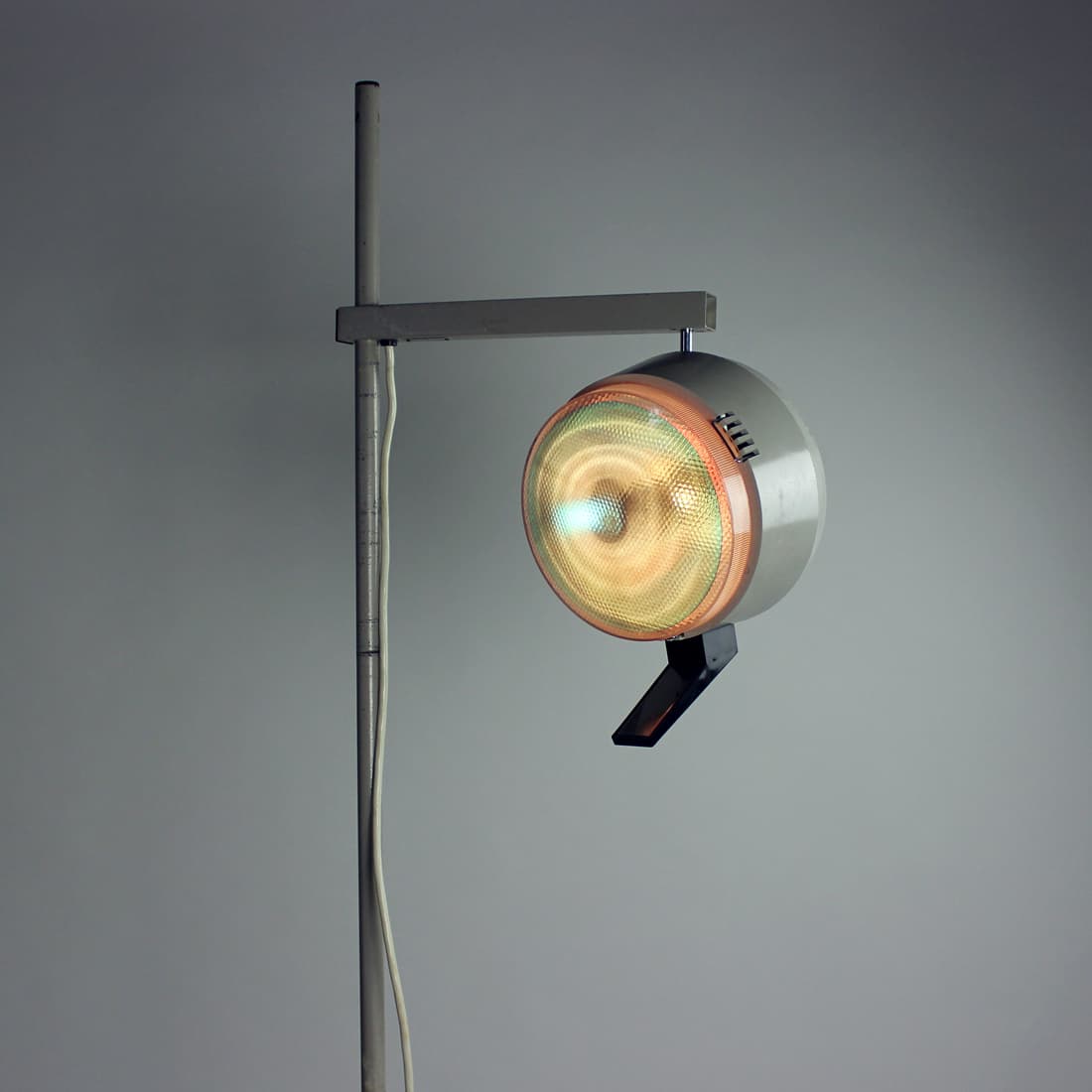 Lampa podłogowa lekarska, szary, stal, Czechosłowacja, lata 50. - 393499