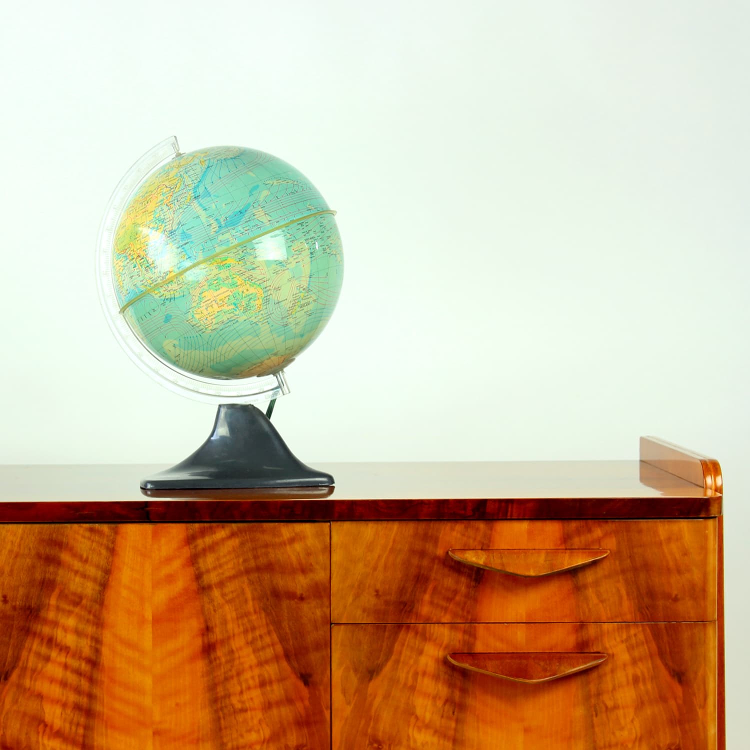 Illuminated globe, blue plastic, Czechoslovakia, 1960s. - 393506