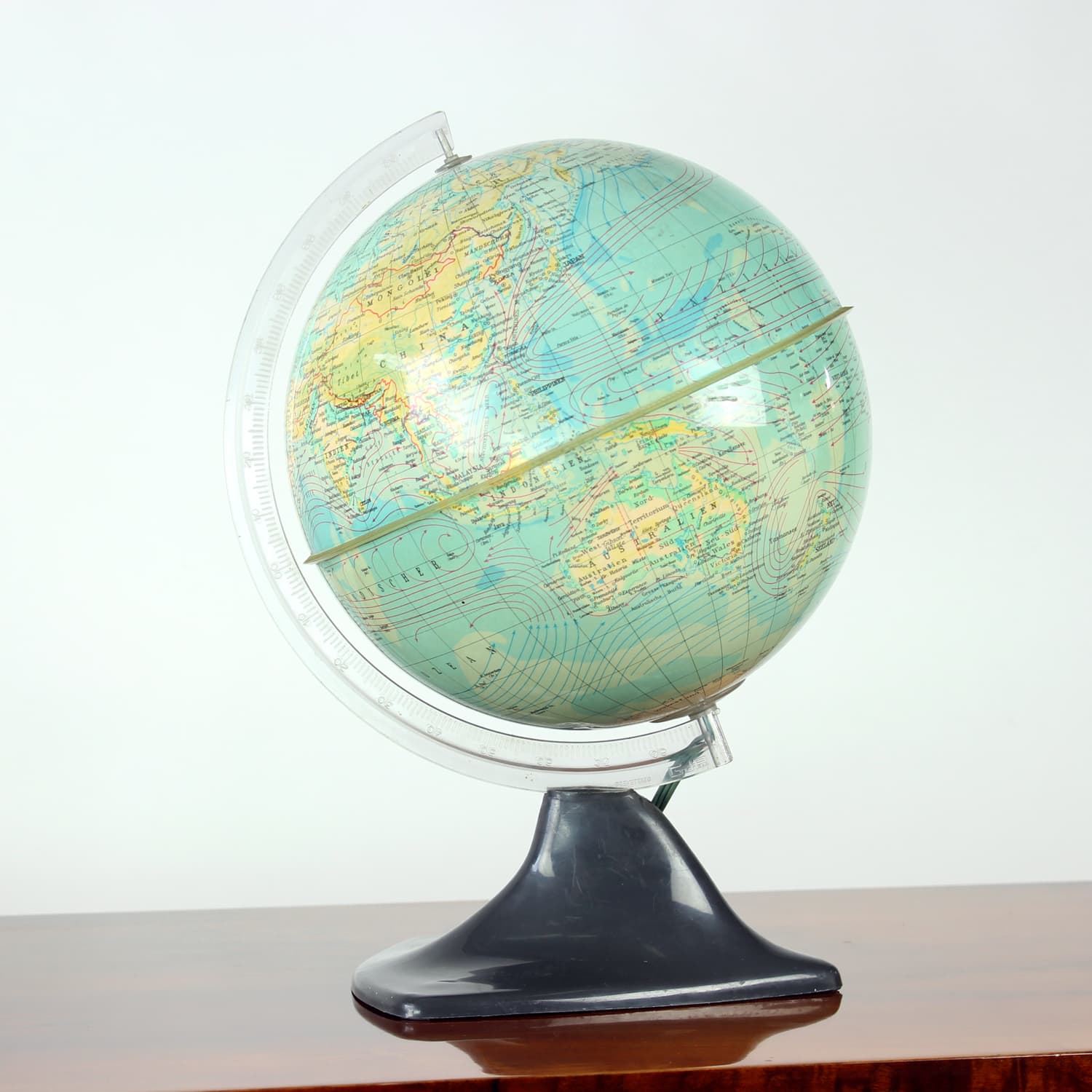 Illuminated globe, blue plastic, Czechoslovakia, 1960s. - 393505