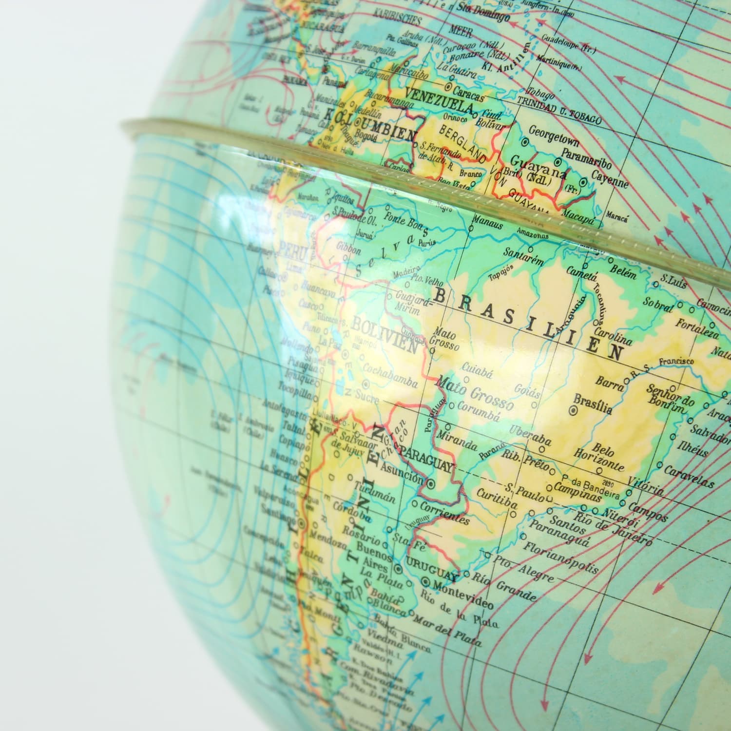 Illuminated globe, blue plastic, Czechoslovakia, 1960s. - 393514