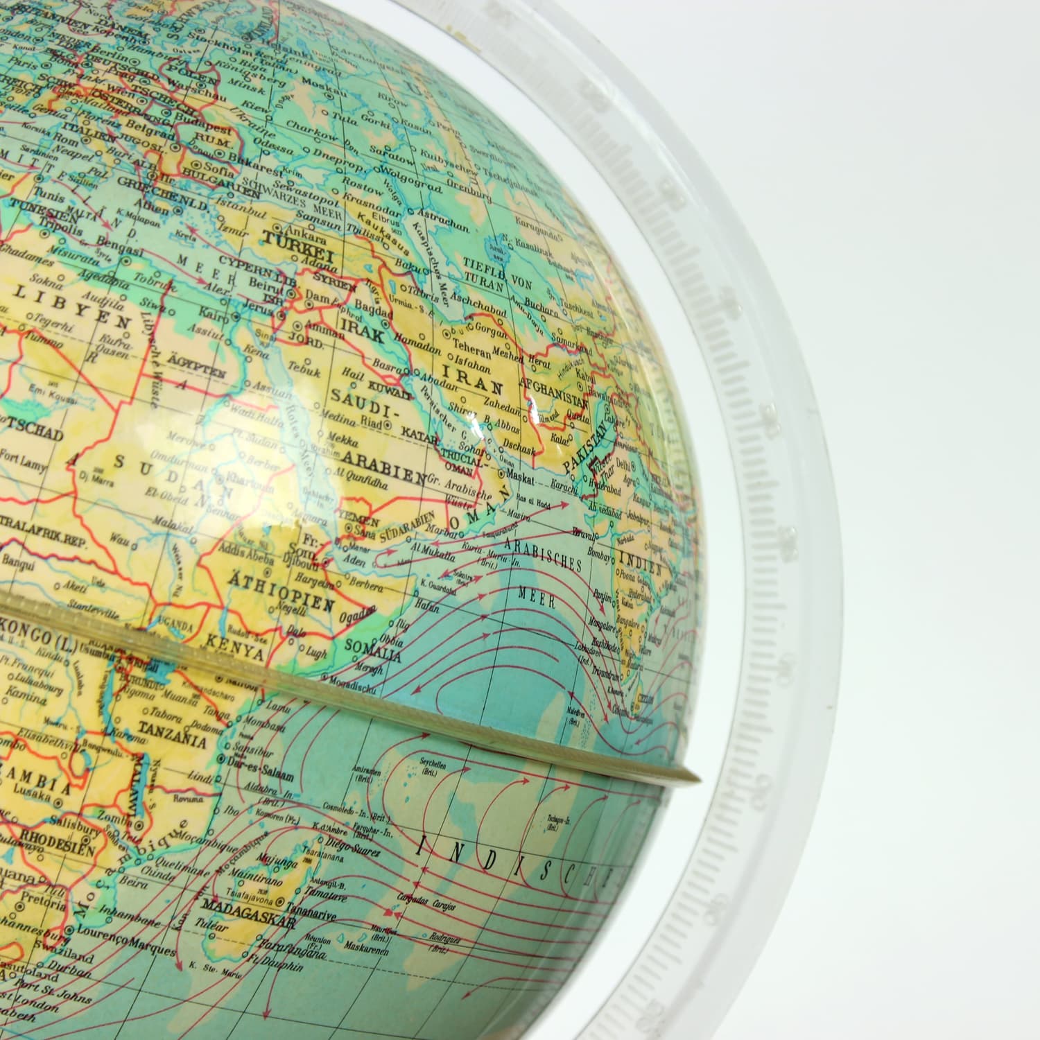 Illuminated globe, blue plastic, Czechoslovakia, 1960s. - 393515