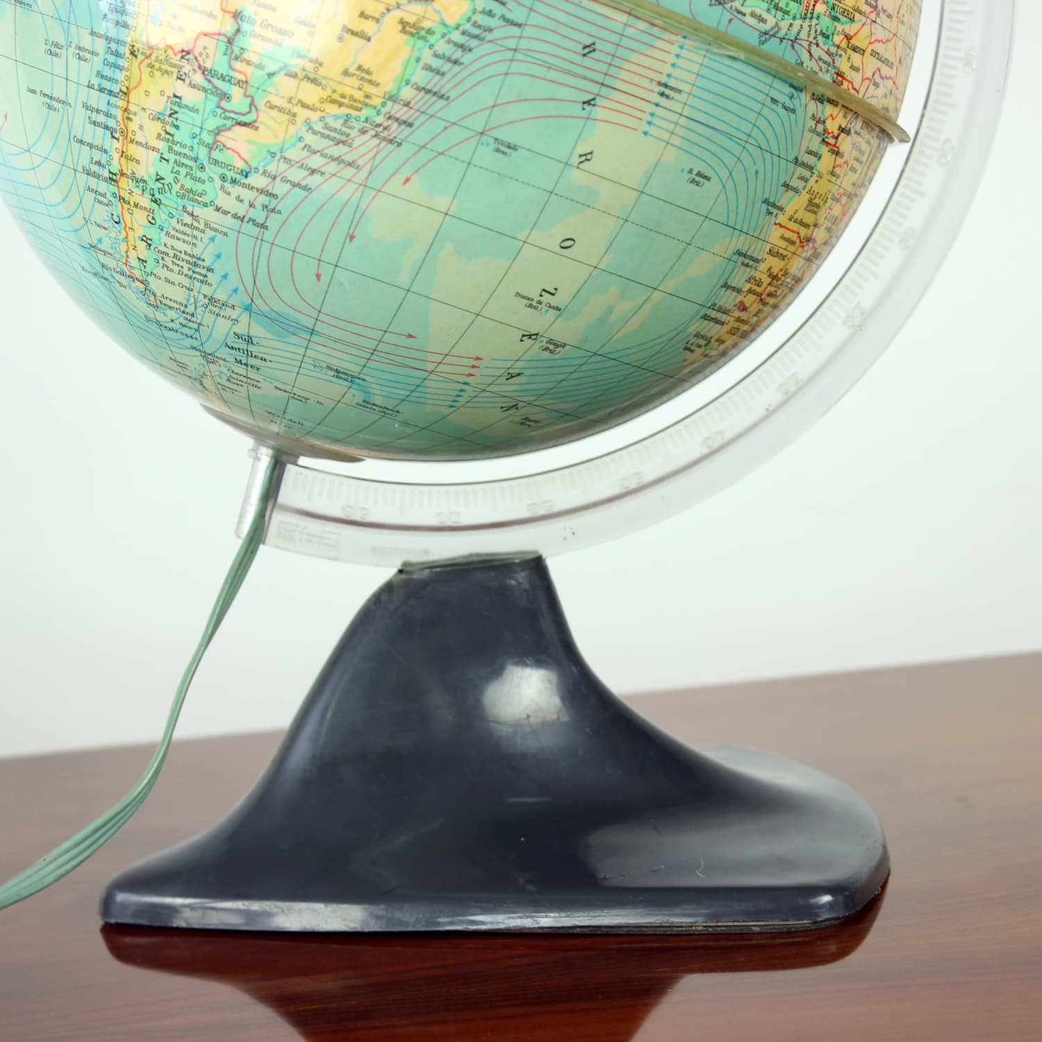 Illuminated globe, blue plastic, Czechoslovakia, 1960s. - 393511