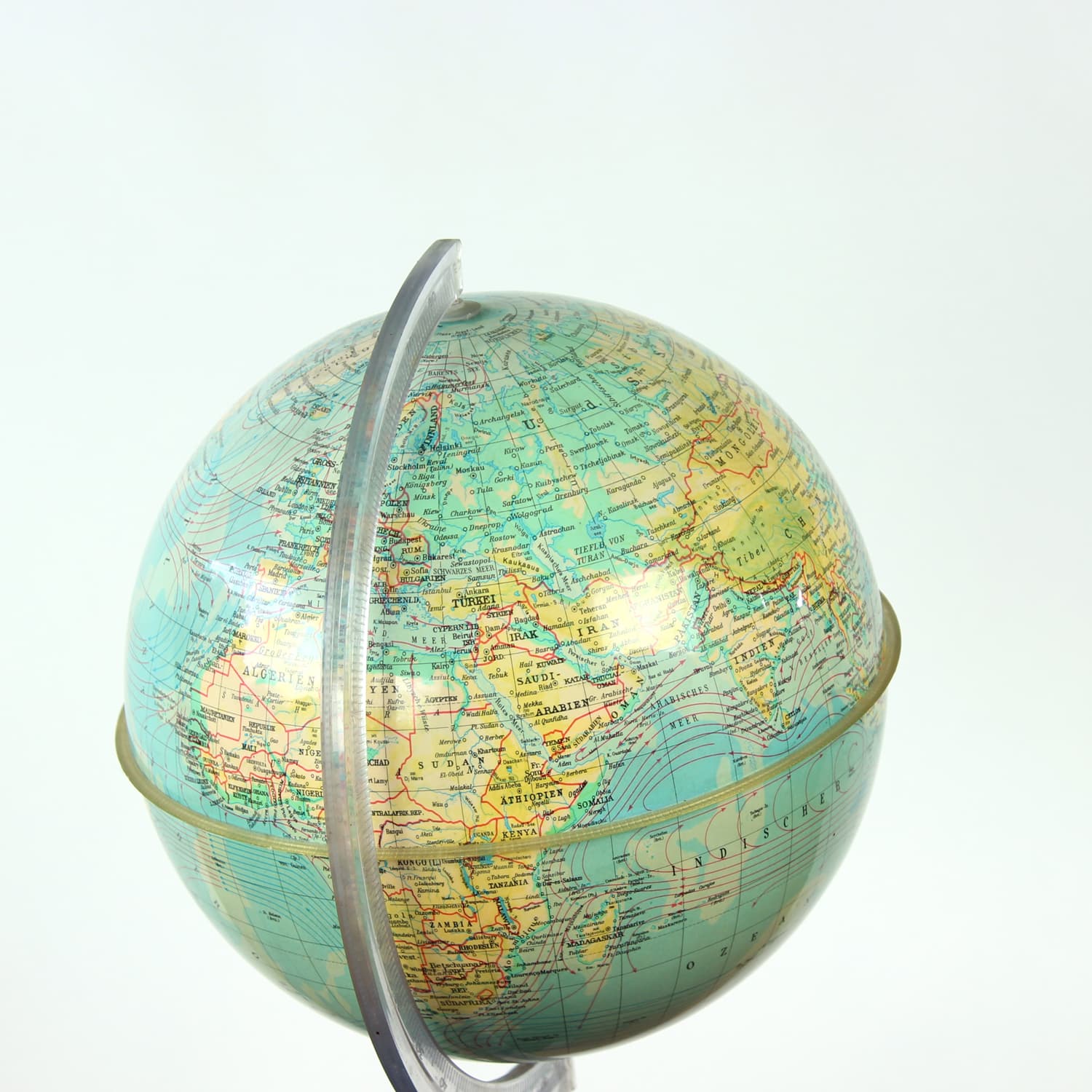 Illuminated globe, blue plastic, Czechoslovakia, 1960s. - 393509