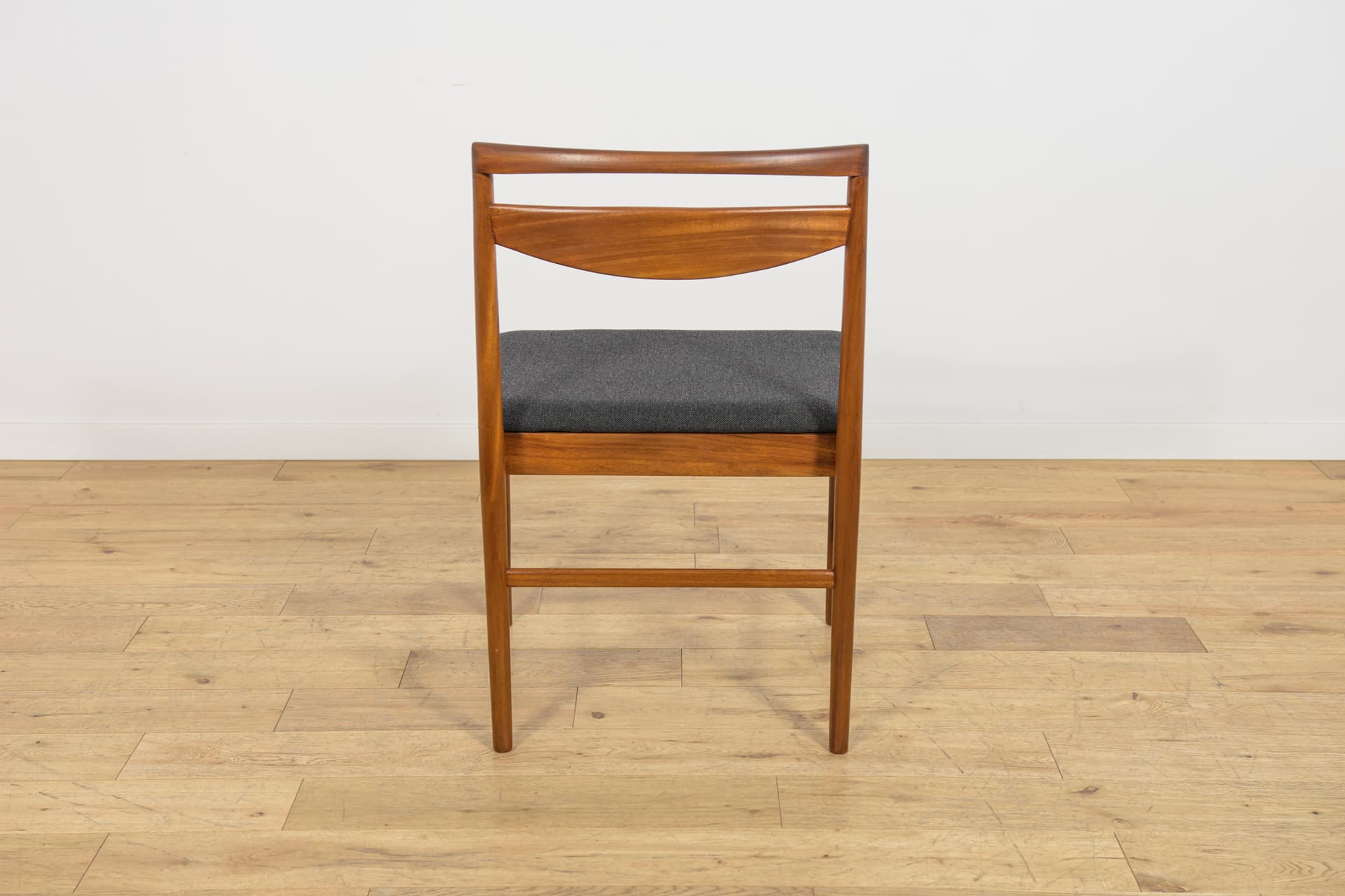 set of eight chairs Model 9513, brown teak, black fabric, by T. Robertson, for A.H. McIntosh & Co., United Kingdom, 1970s - 393536