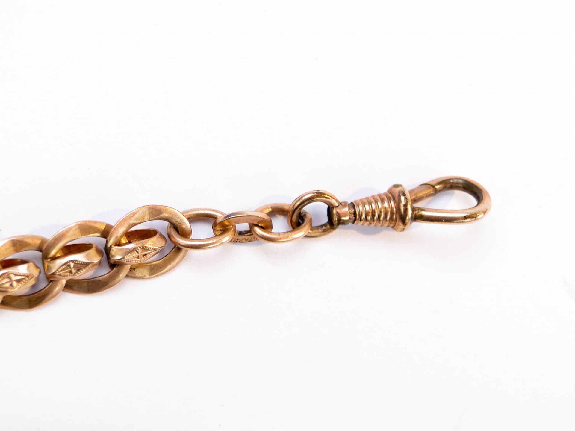 Pocket Watch Chain with Locket, gilded brass gold, Austria, 1880s - 393550