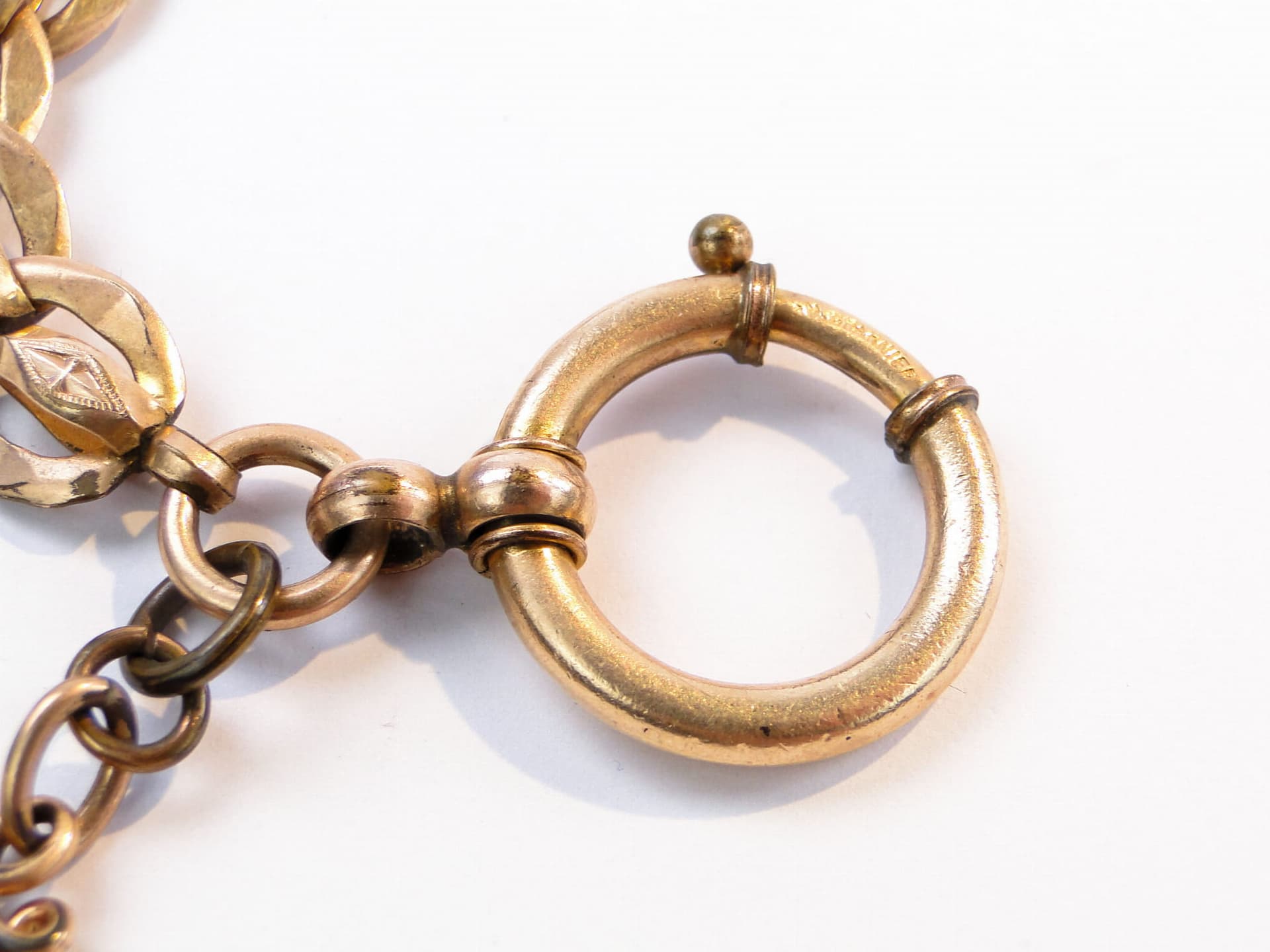 Pocket Watch Chain with Locket, gilded brass gold, Austria, 1880s - 393548