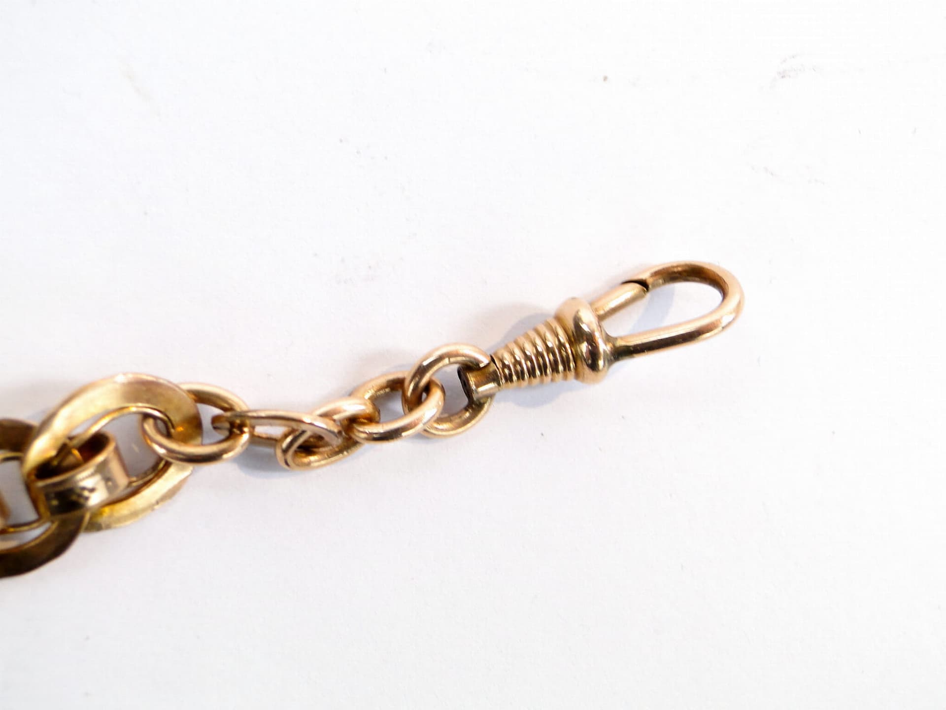 Pocket watch chain with locket, gold, gilt brass, glass, Austria, 19th century - 393552