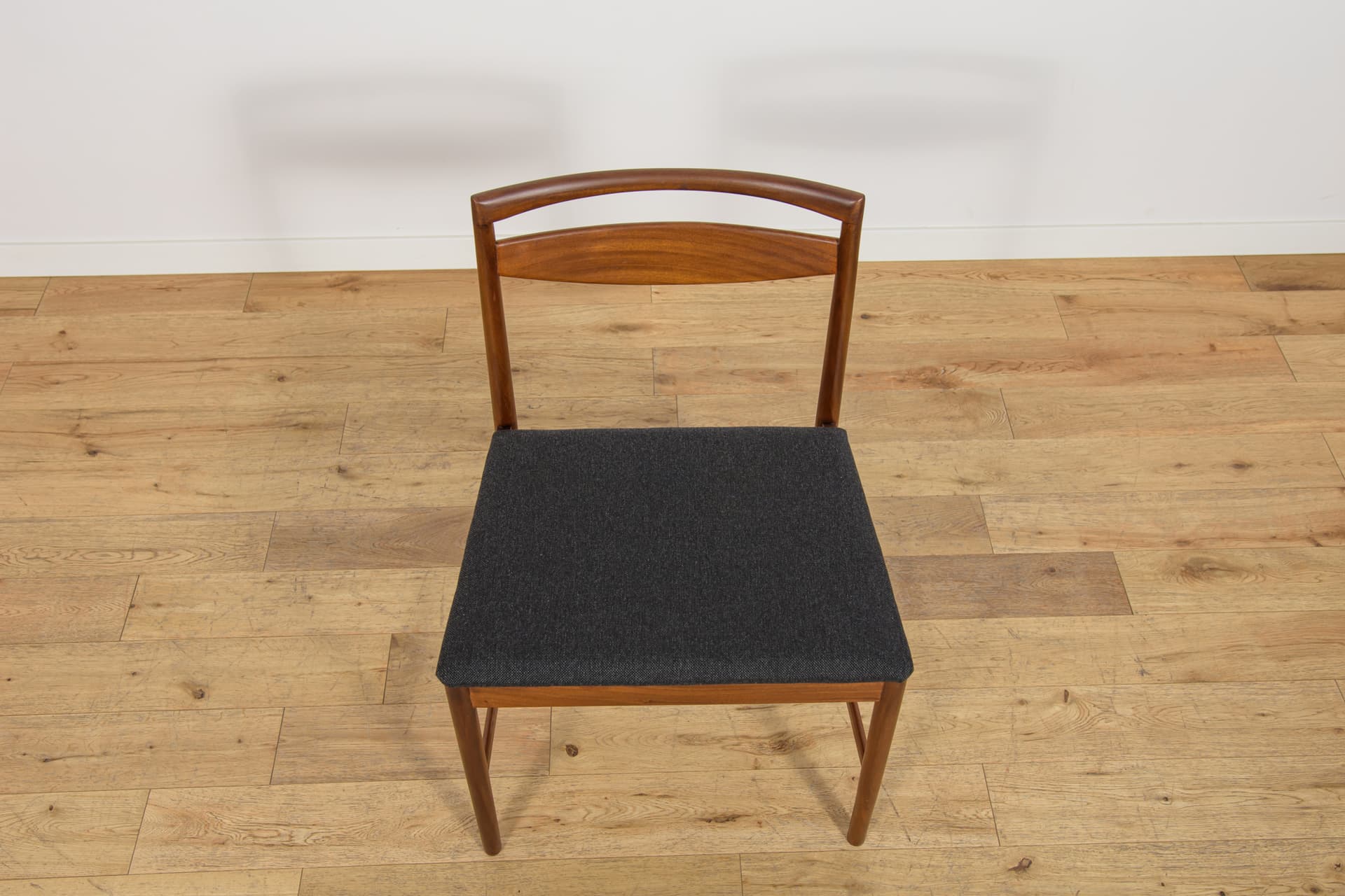 Set of four chairs Model 9513, brown teak, black fabric, by T. Robertson, for A.H. McIntosh & Co., United Kingdom, 1970s. - 393672