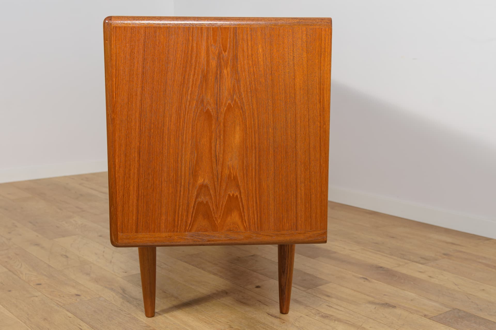 Sideboard with tambour doors, teak, brown, Denmark, 1970s. - 393725