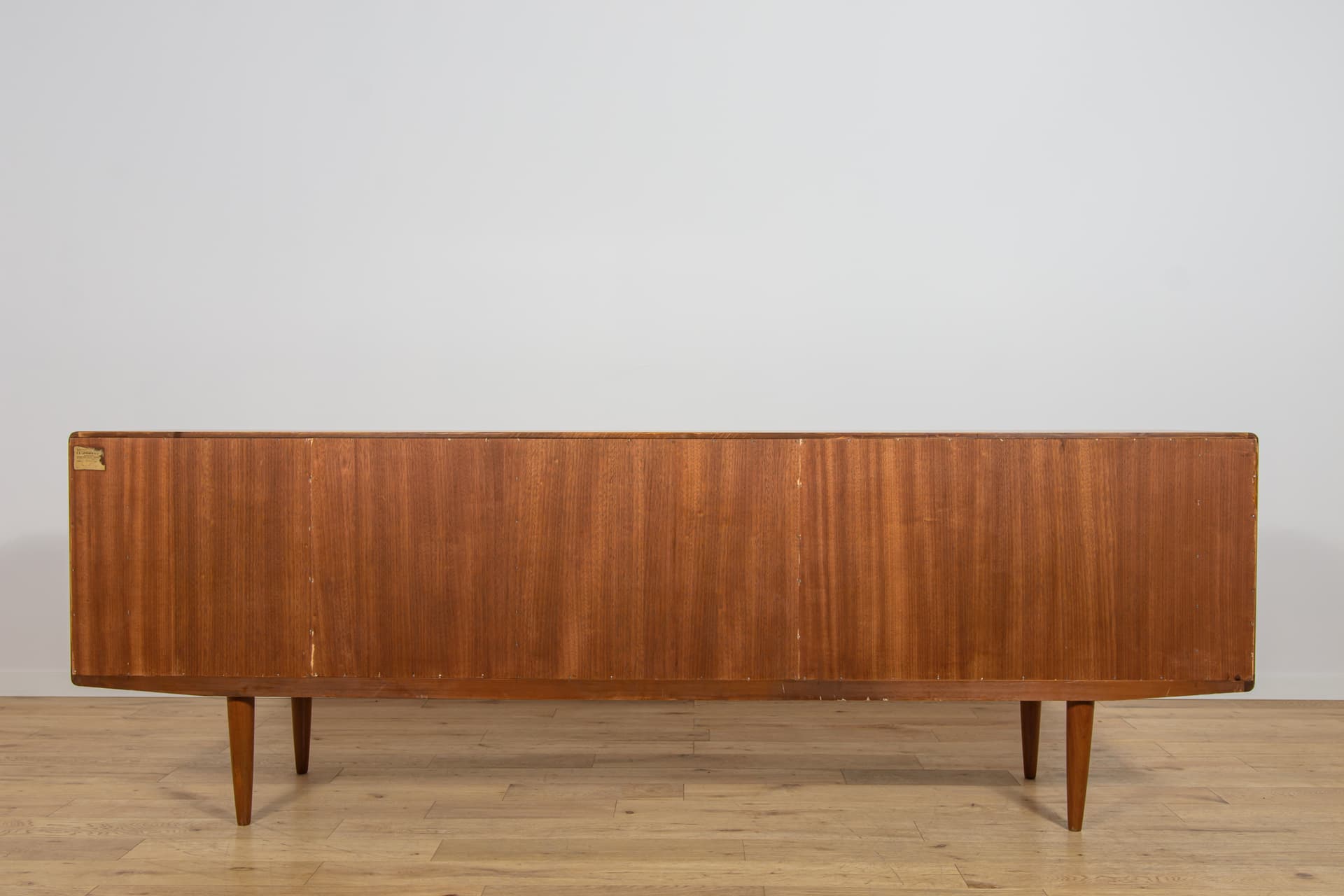 Sideboard with tambour doors, teak, brown, Denmark, 1970s. - 393726