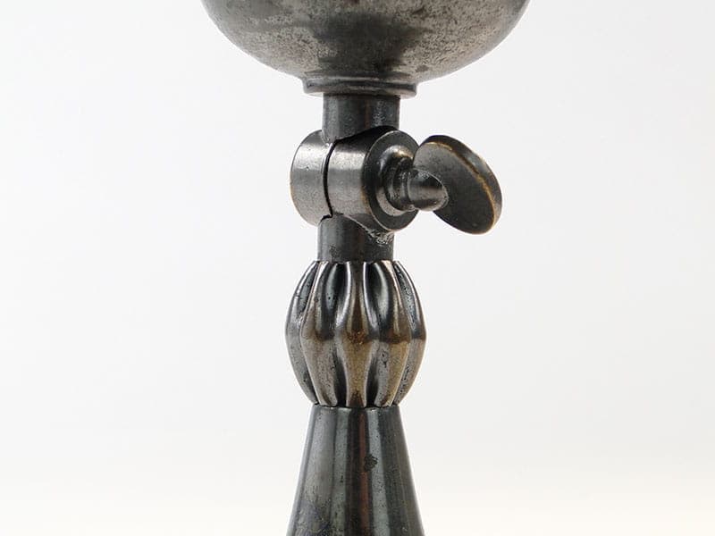 Table Lamp and Wall Sconce, grey metal, white glass, Poland, early 20th century - 393775