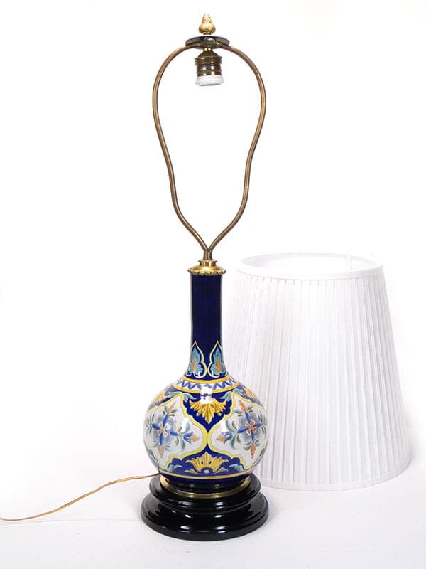 Table lamp amphora, Art Deco, cobalt porcelain, Spain, 1930s - 393835