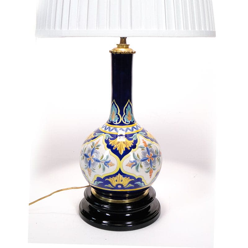 Table lamp amphora, Art Deco, cobalt porcelain, Spain, 1930s - 393833