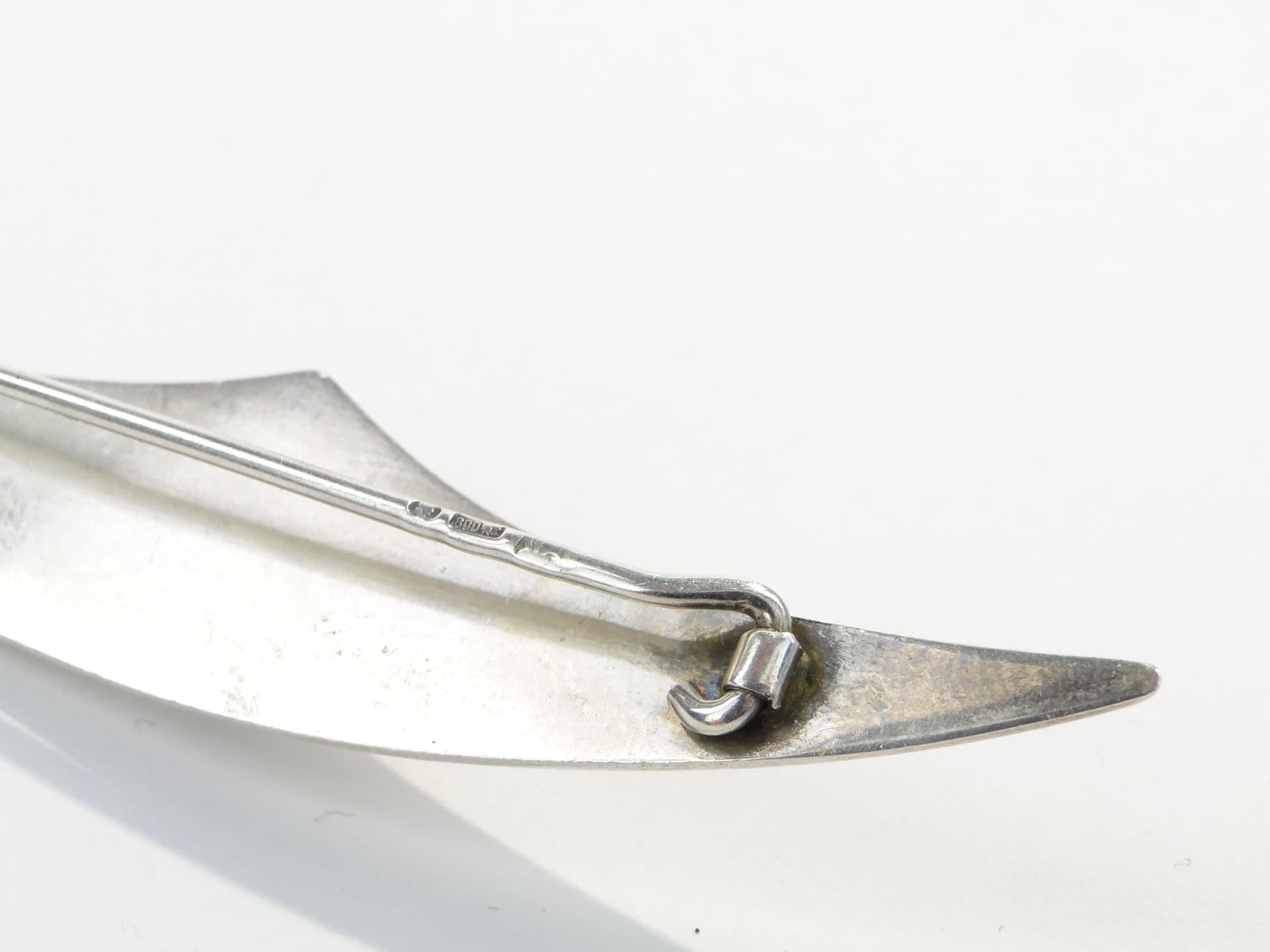 Modernist brooch, silver silver, black stone, Orno, Poland, 1980s. - 393859