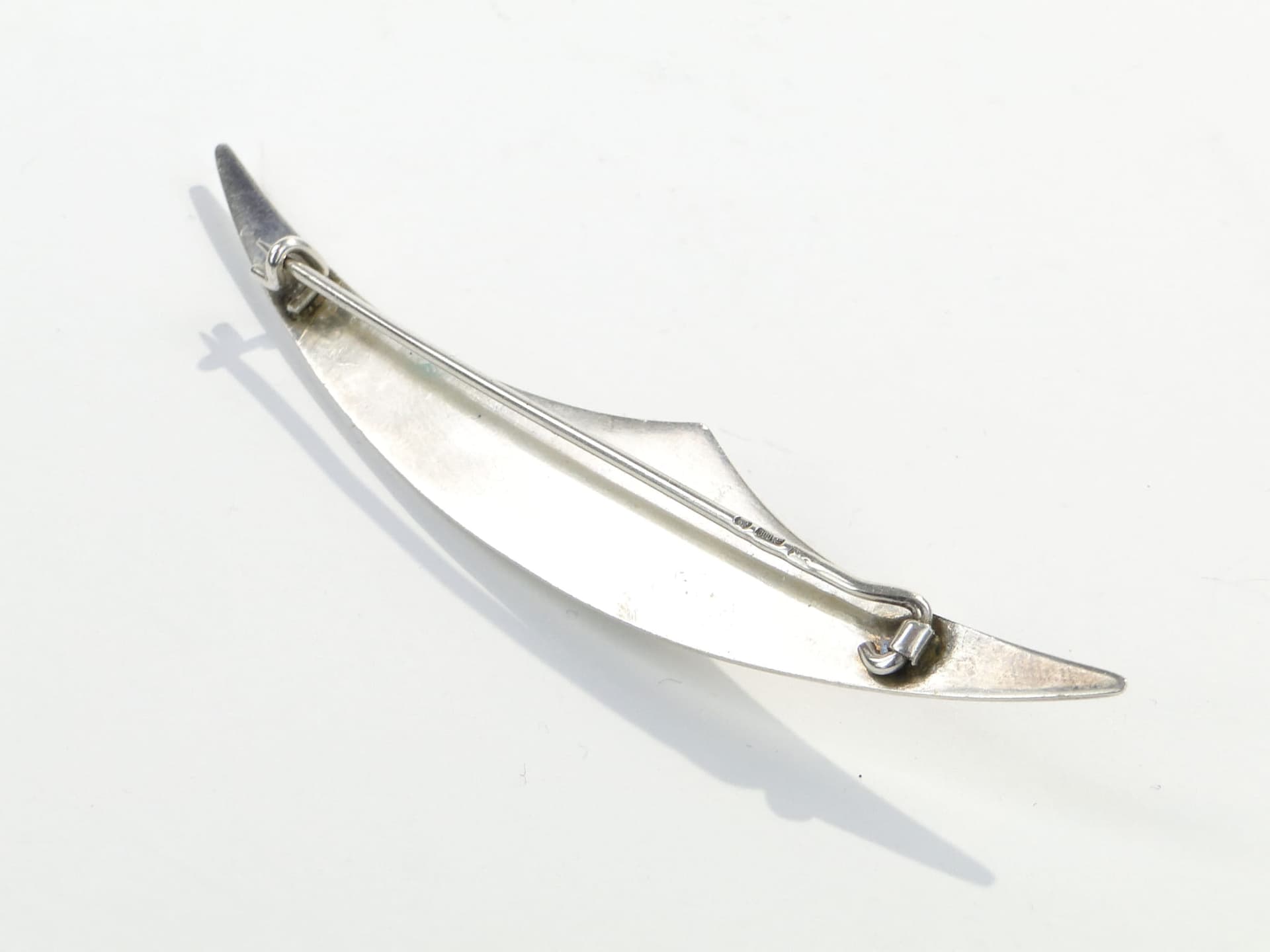 Modernist brooch, silver silver, black stone, Orno, Poland, 1980s. - 393858