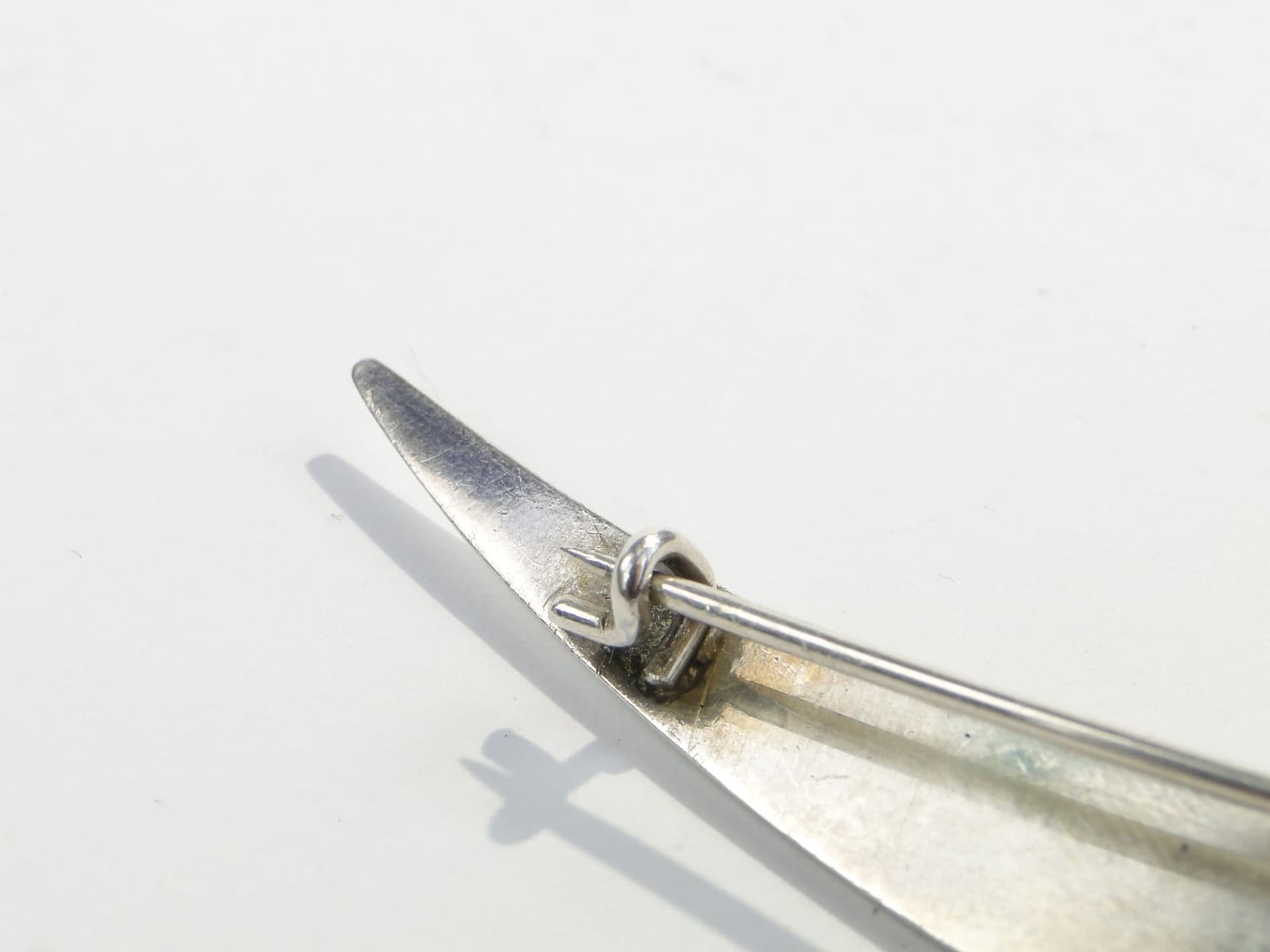 Modernist brooch, silver silver, black stone, Orno, Poland, 1980s. - 393854