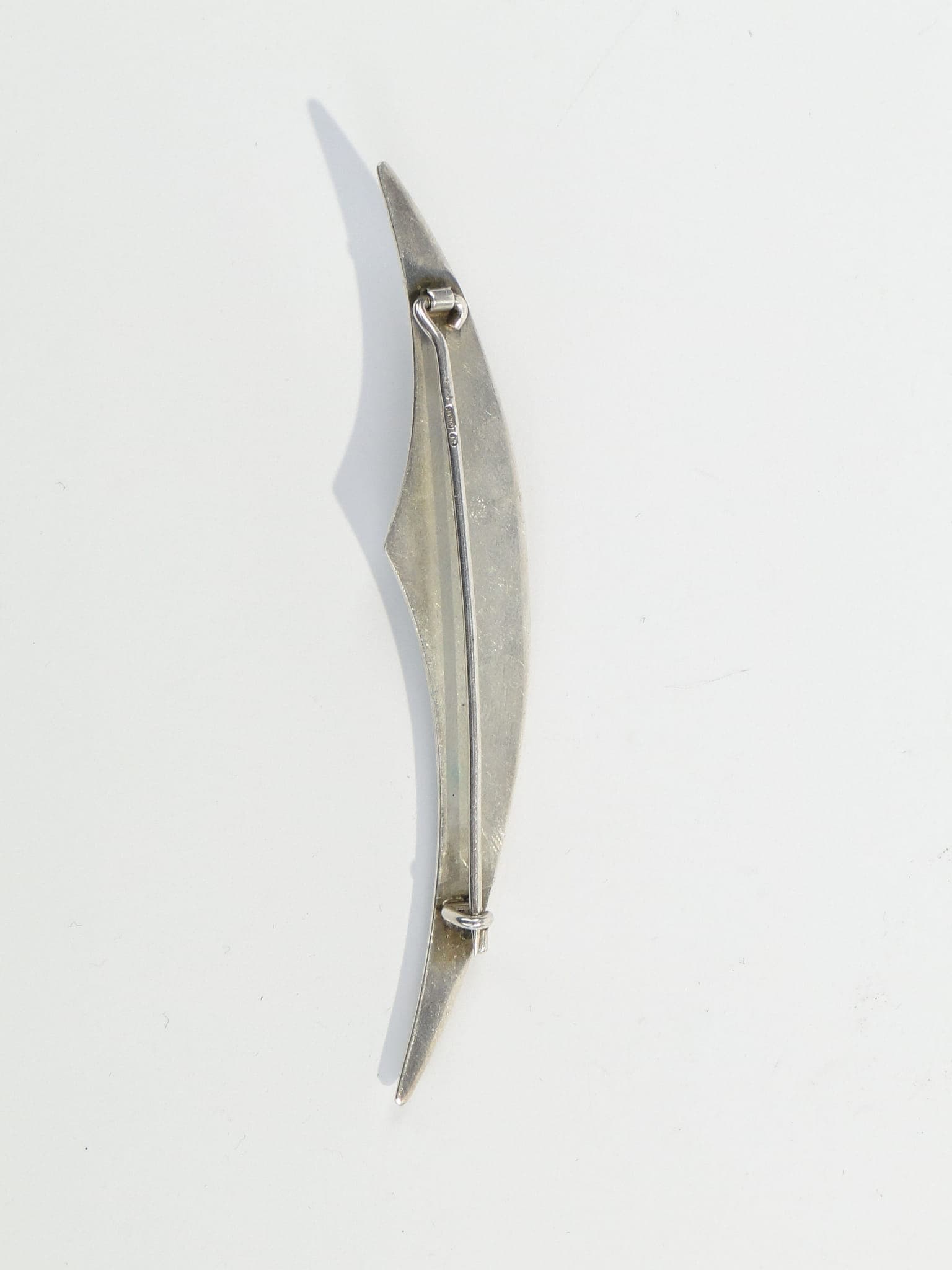 Modernist brooch, silver silver, black stone, Orno, Poland, 1980s. - 393857