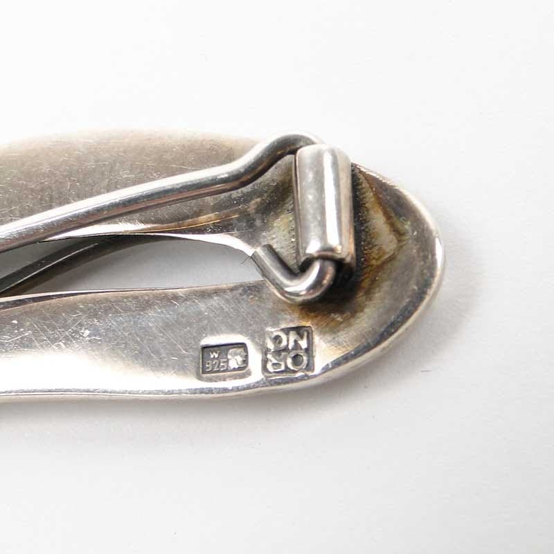 Modernist brooch, silver, coral, Orno, Poland, 1980s - 393869