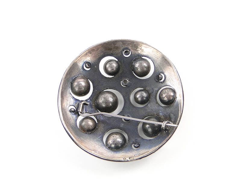 Modernist brooch, silver, turquoise, by J. Szkrabko, Orno, Poland, 1960s. - 393872