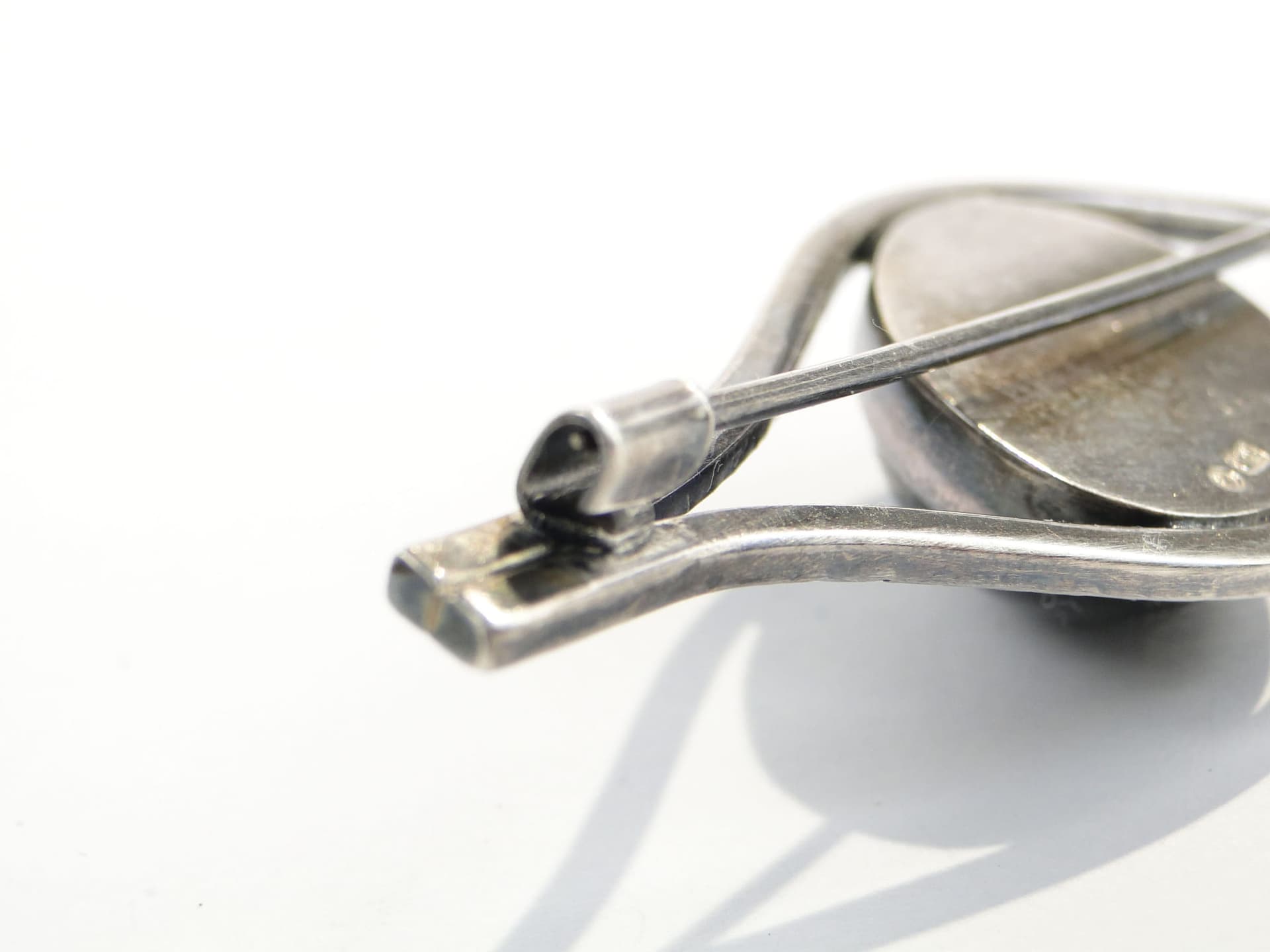Modernist brooch, silver, black onyx, Orno, Poland, 1980s. - 393878