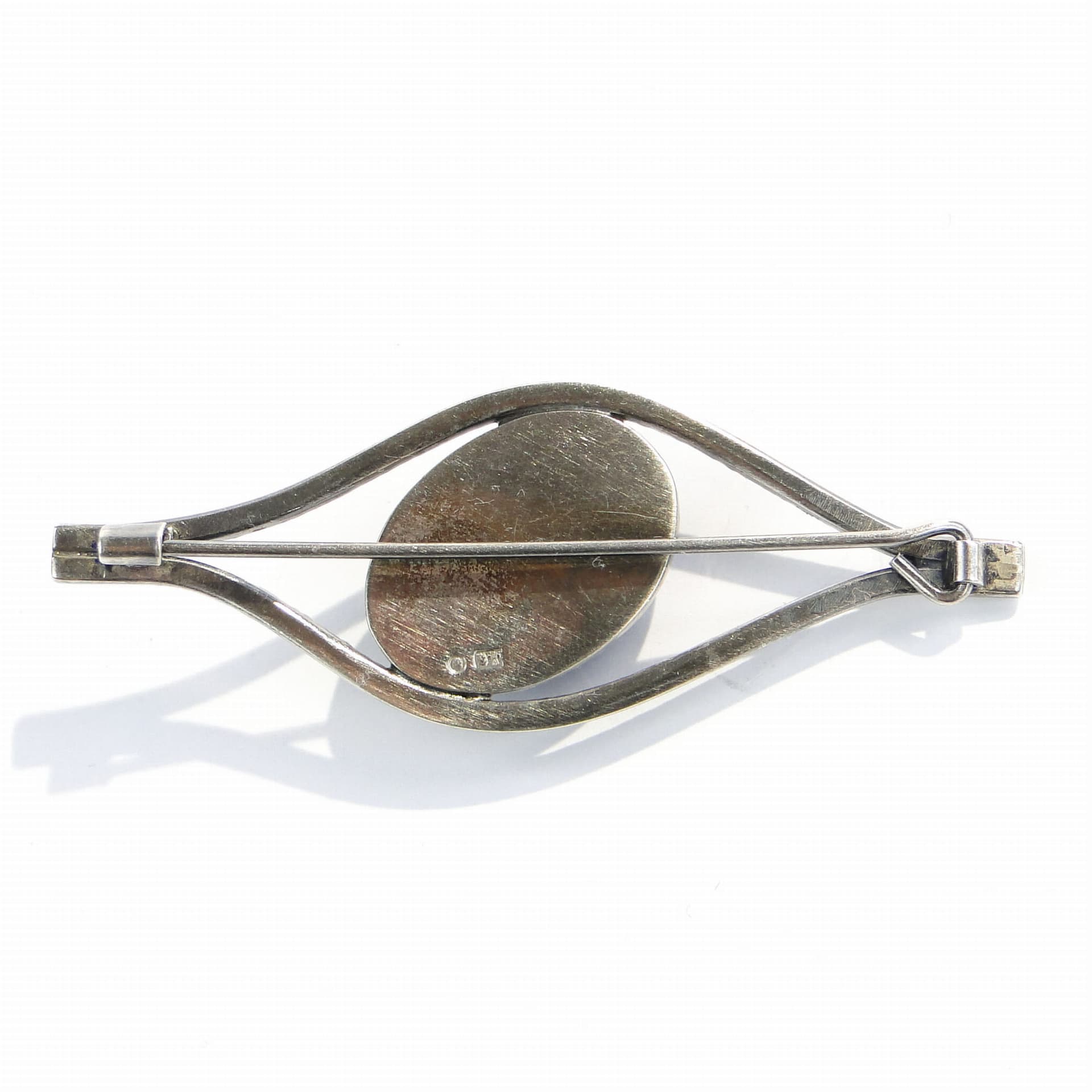 Modernist brooch, silver, black onyx, Orno, Poland, 1980s. - 393876