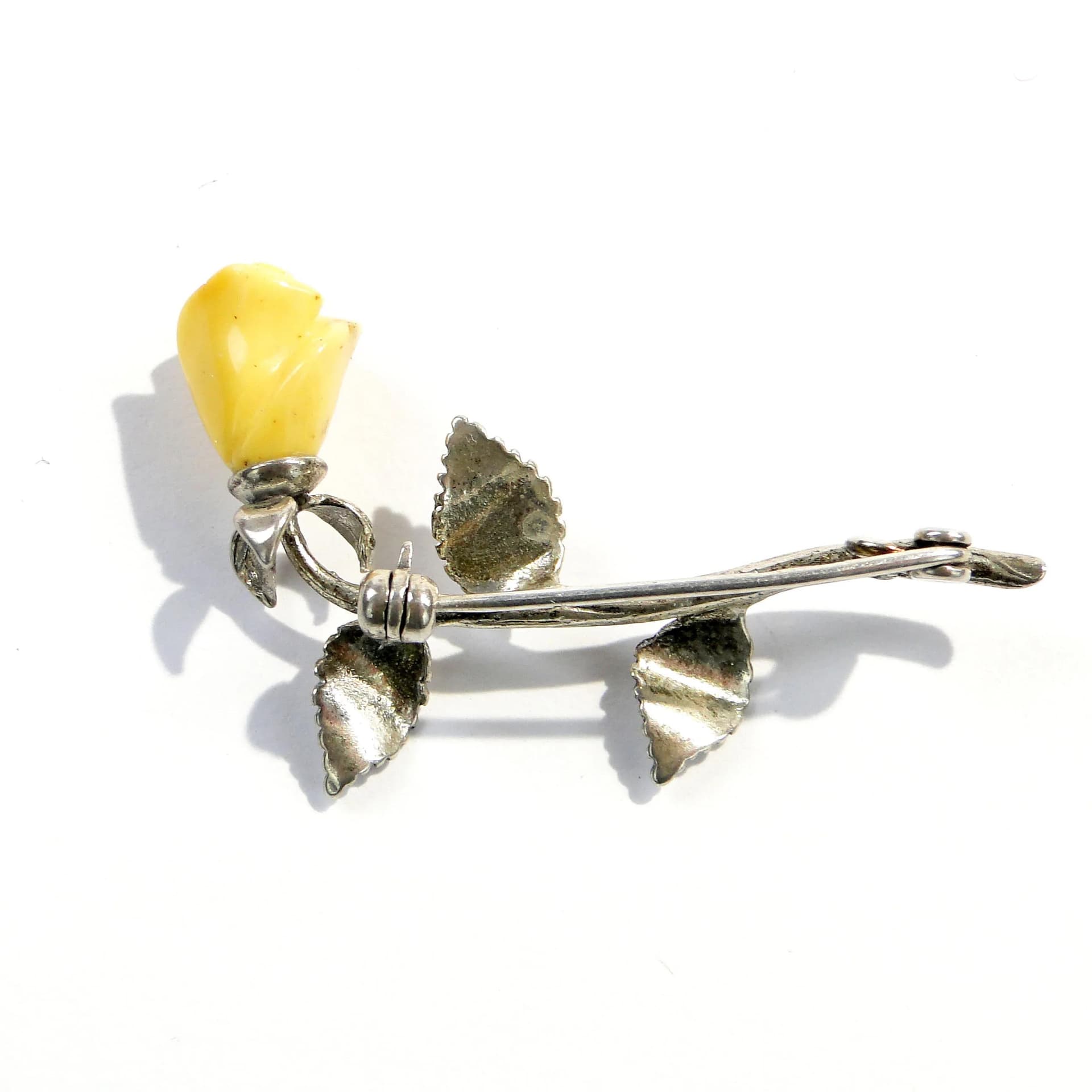 Brooch Art déco, silver, ivory, Poland, 1930s. - 393898