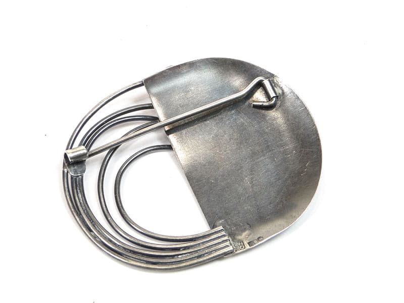 Brooch, modernist, silver, Orno, Poland, 1980s - 393902