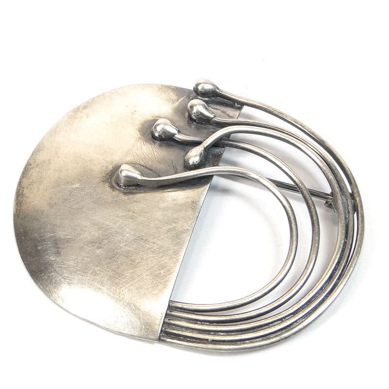 Brooch, modernist, silver, Orno, Poland, 1980s