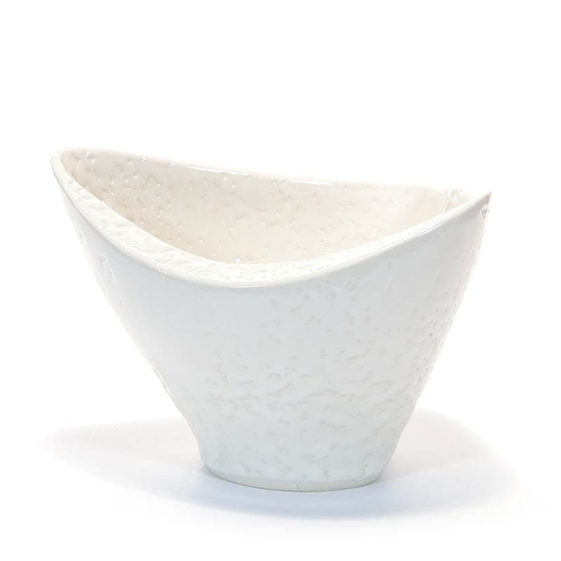 Vase New Look, white porcelain stoneware, by W. Gołajewska, Poland, 1960s. - 393986