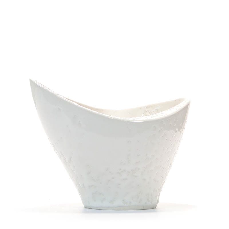 Vase New Look, white porcelain stoneware, by W. Gołajewska, Poland, 1960s. - 393988