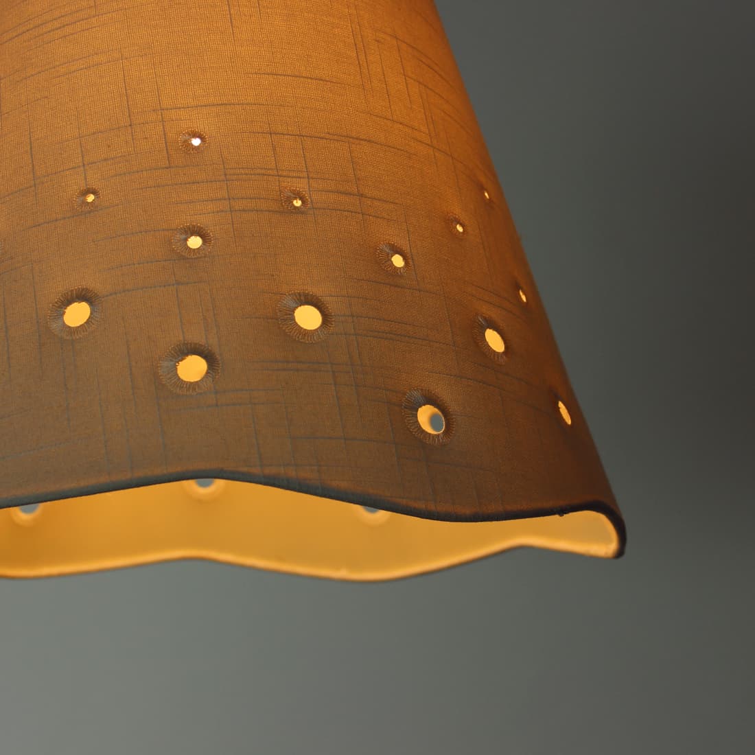 Floor lamp, brown walnut, silver chrome steel, beige textile, by J. Halabala, UP Závody, 1930s. - 394390