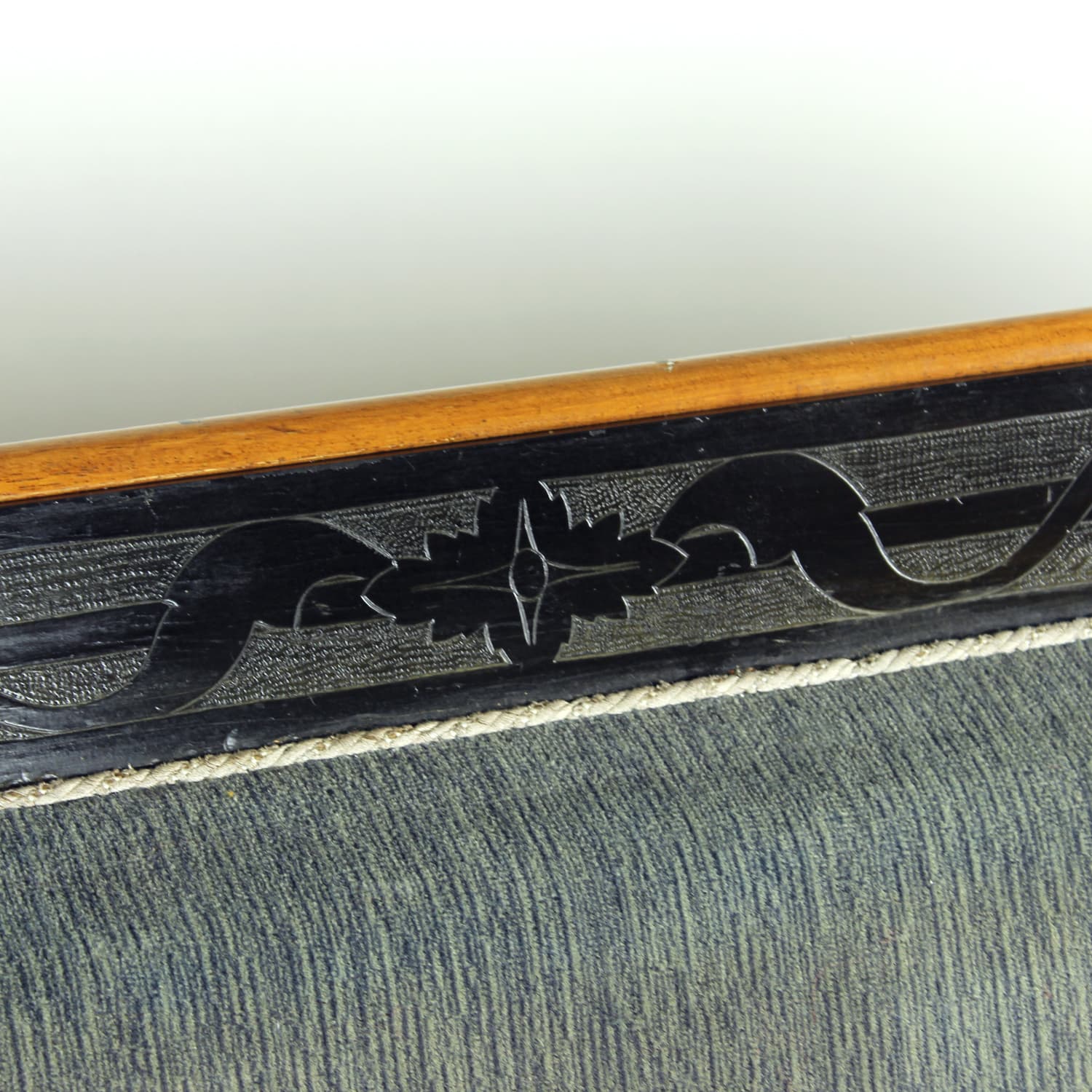 Sofa Biedermeier, velvet niebiesko-szary, orzech włoski, Austria, XIX w. - 394408