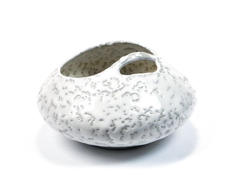 Vase New Look, white grey stoneware, by W. Gołajewska, Poland, 1960s. - 394425