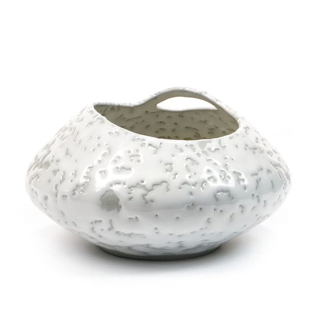 Vase New Look, white grey stoneware, by W. Gołajewska, Poland, 1960s. - DIMENSION
