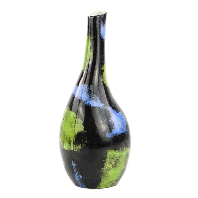 Bottle Vase, black green blue porcelain, by Z. Przybyszewska, Pruszków, 1960s. - DIMENSION