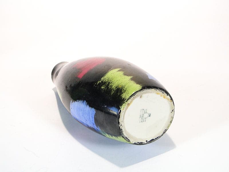 Vase, black painted porcelain, by Z. Przybyszewska, Pruszków, Poland, 1960s - 394445
