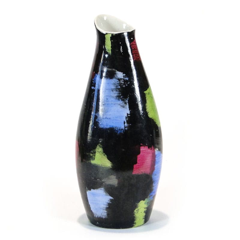 Vase, black painted porcelain, by Z. Przybyszewska, Pruszków, Poland, 1960s - 394447