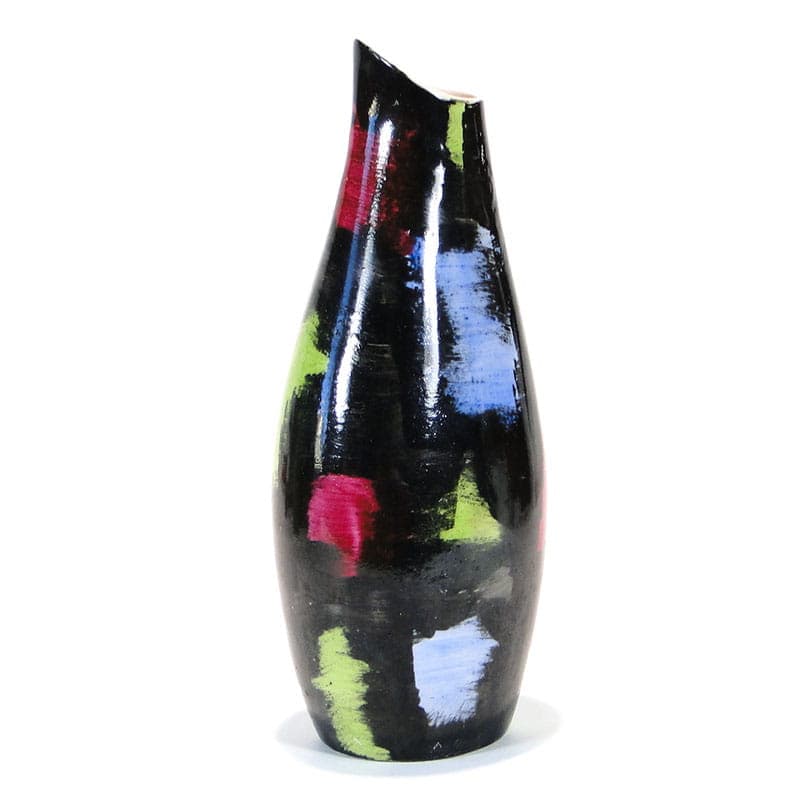 Vase, black painted porcelain, by Z. Przybyszewska, Pruszków, Poland, 1960s - 394448
